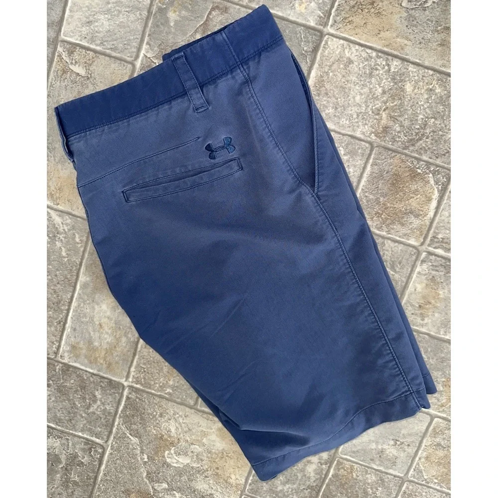 Under Armour Golf Shorts Navy Blue Mens Size‎ 32 Stretch WaistBand